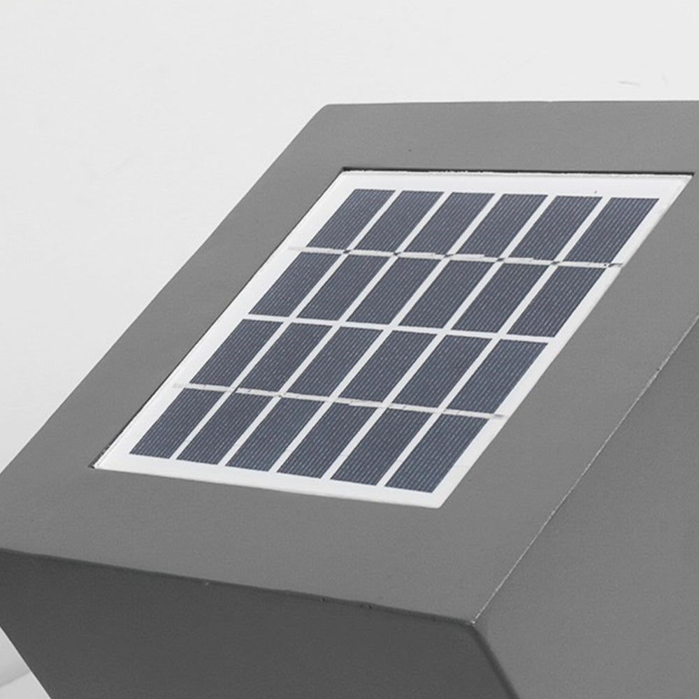 Orr Simple Cube Solar/Rechargeable Metal Floor Lamp, Black