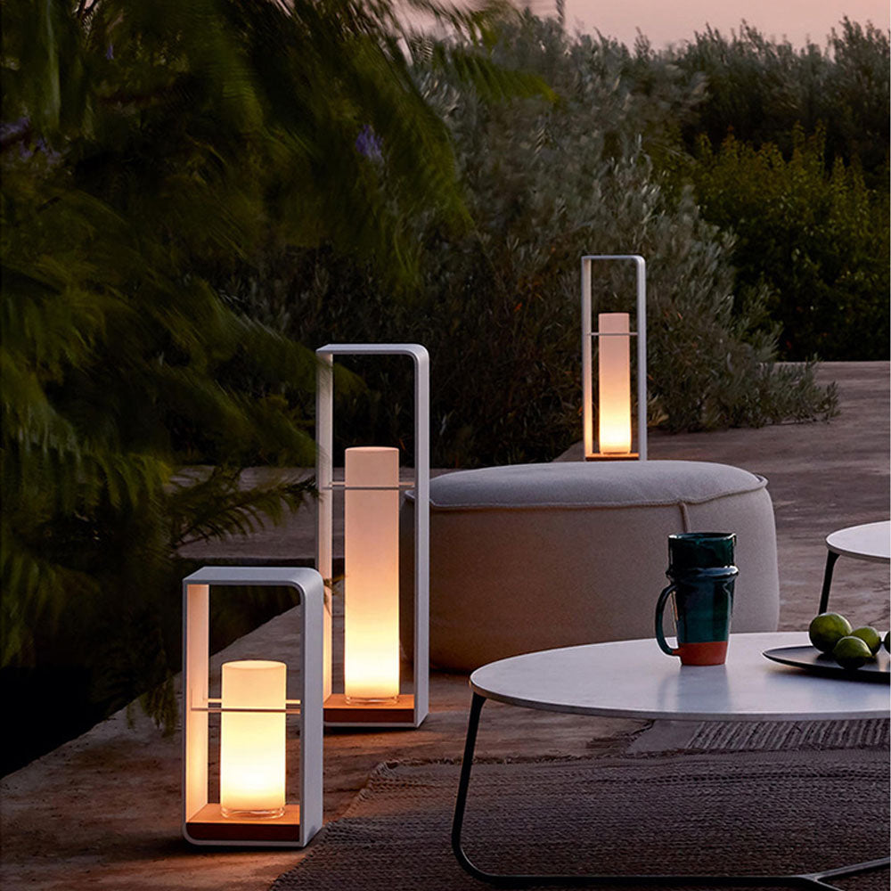 Orr Minimalist Cuboid Candle Outdoor Floor Lamp Black Tuin