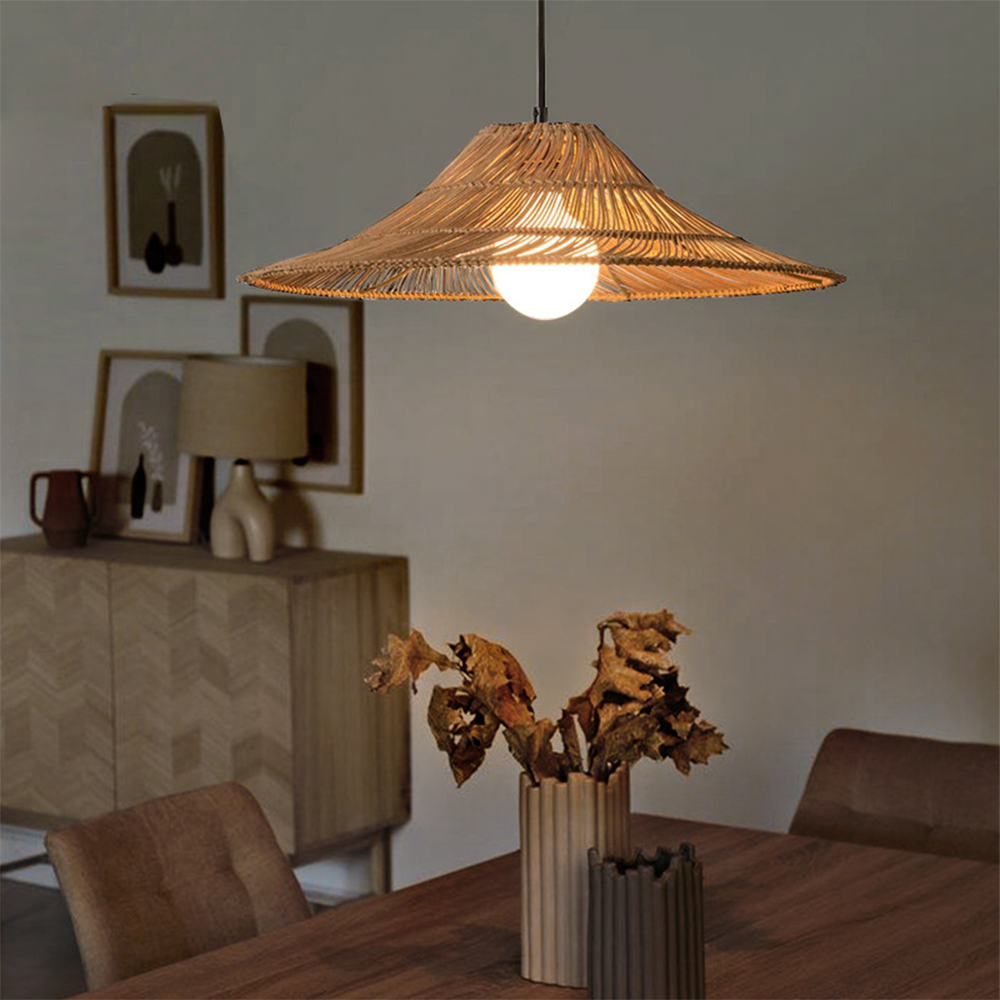 Muto Vintage Pendant Lights Rattan Bedroom Dining Room Living Room