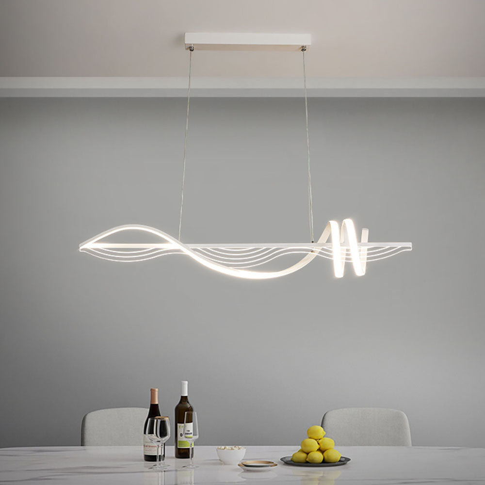 Louise Contemporary Geometric Style Linear Metal Pendant Light