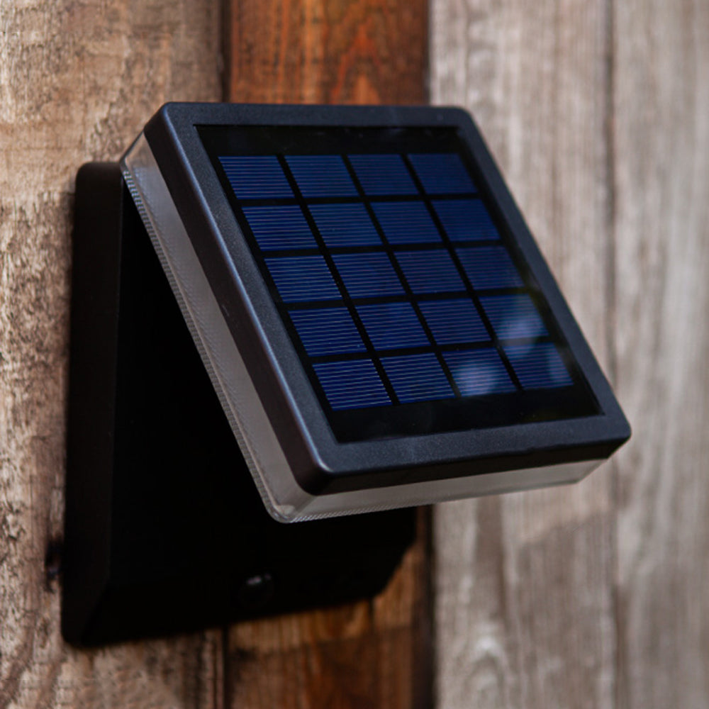Orr Modern Minimalist Right-Angle Acrylic Sensor Solar Waterproof Outdoor Wall Lamp, Black