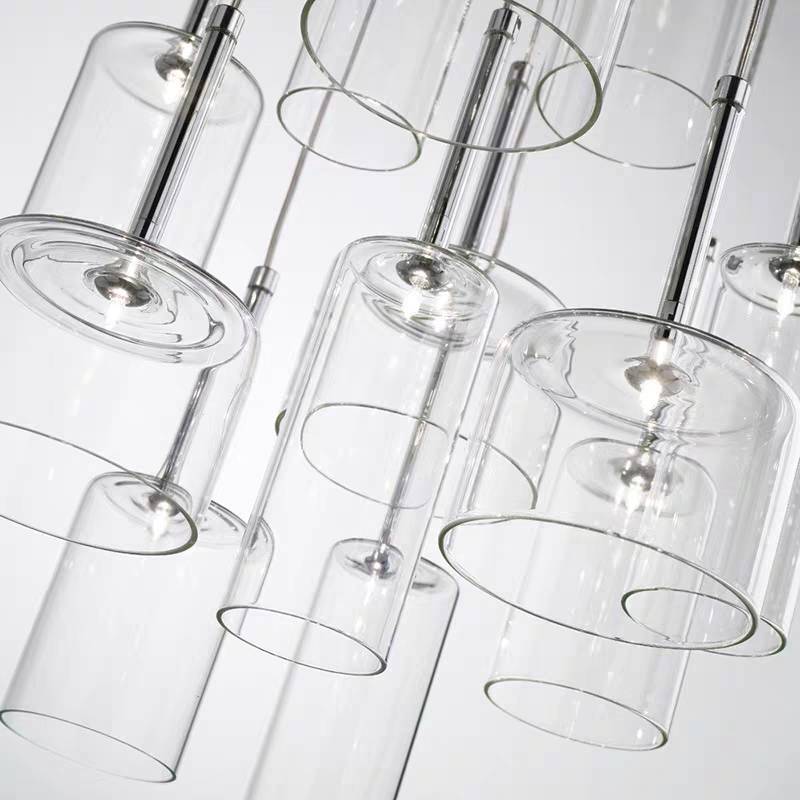Kristy Modern Geometric Cluster Glass Pendant Light, Clear