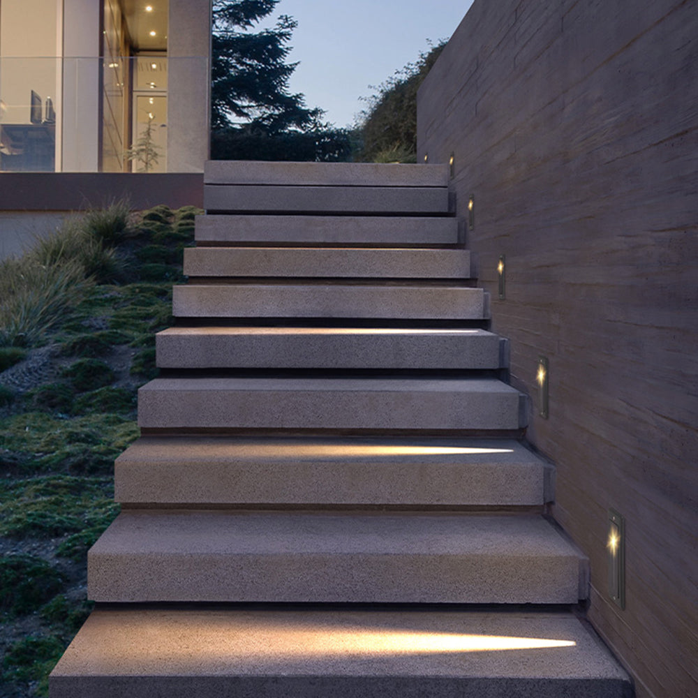 Orr Modern Metal Rectangular Outdoor Deck/Step Light, Grey