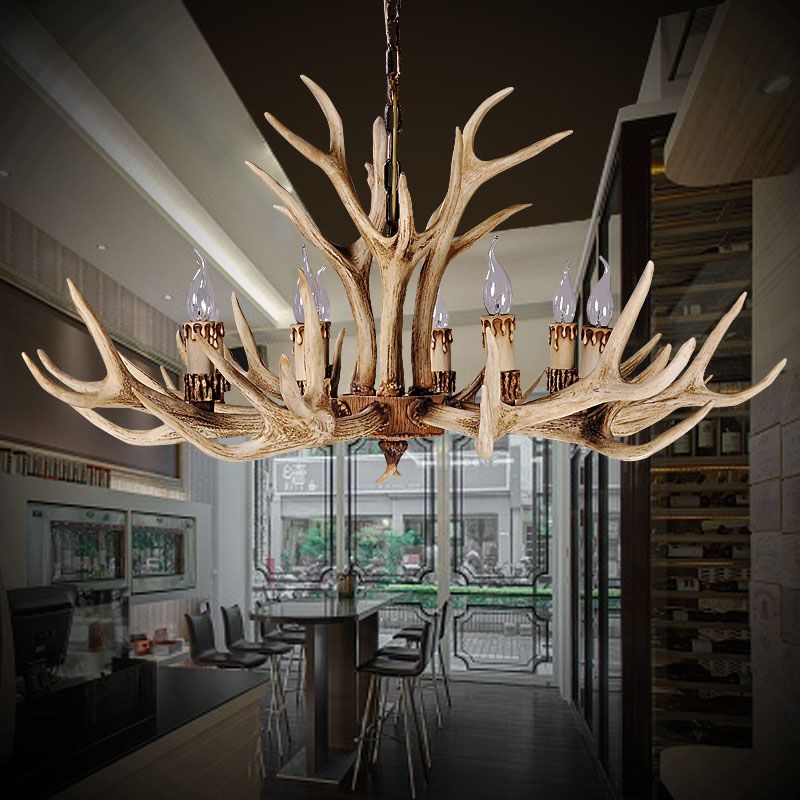 Austin Retro Deer Horn Resin Chandelier Living Room