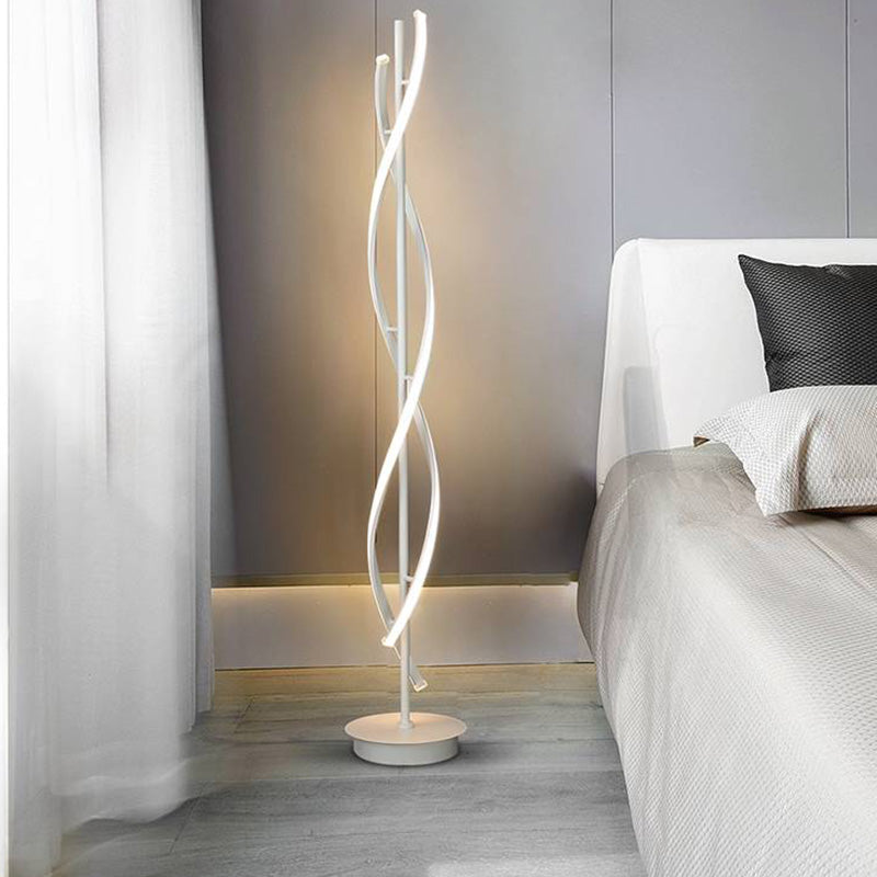 Louise Postmodern Linear Acrylic Floor Lamp, Black/White