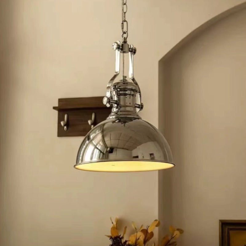 Alessio Industrial LED Pendant Light Chrome Metal Living/Bedroom