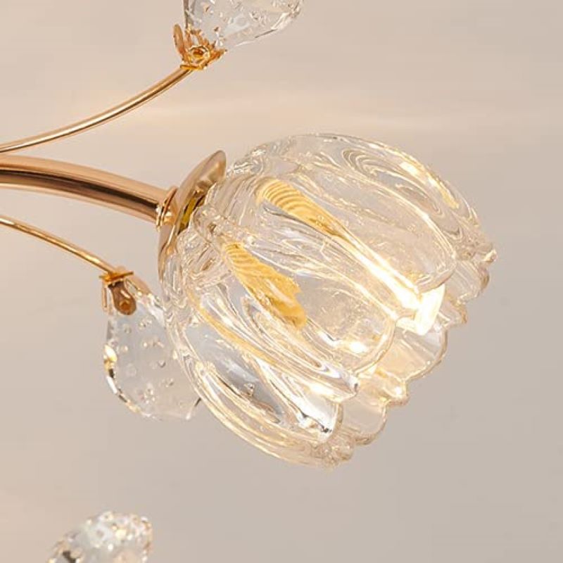 Valentina Nordic Flower LED Chandelier Glass Living Room