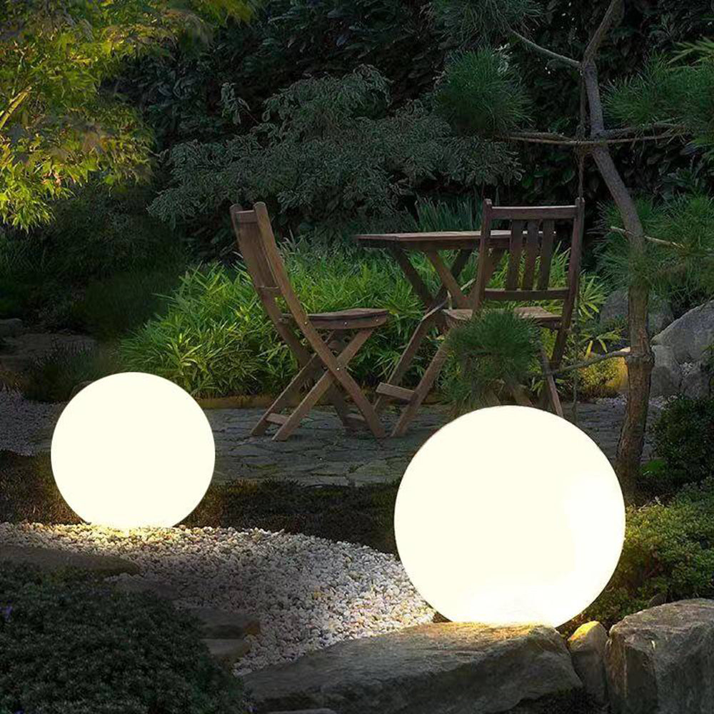 Elif Minimalist Globe LED Outdoor Light, Resin, White