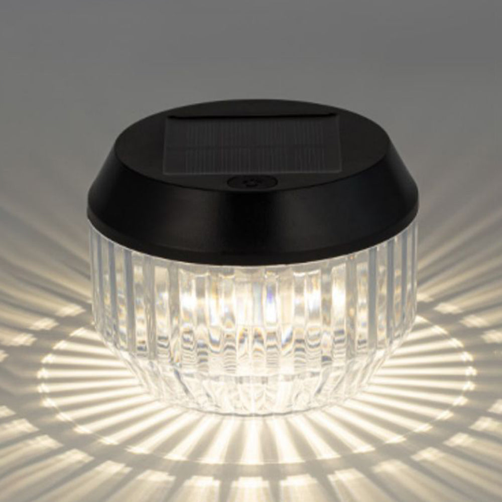 Orr Round LED Solar Powered Lamp de Table, White, Exterieur