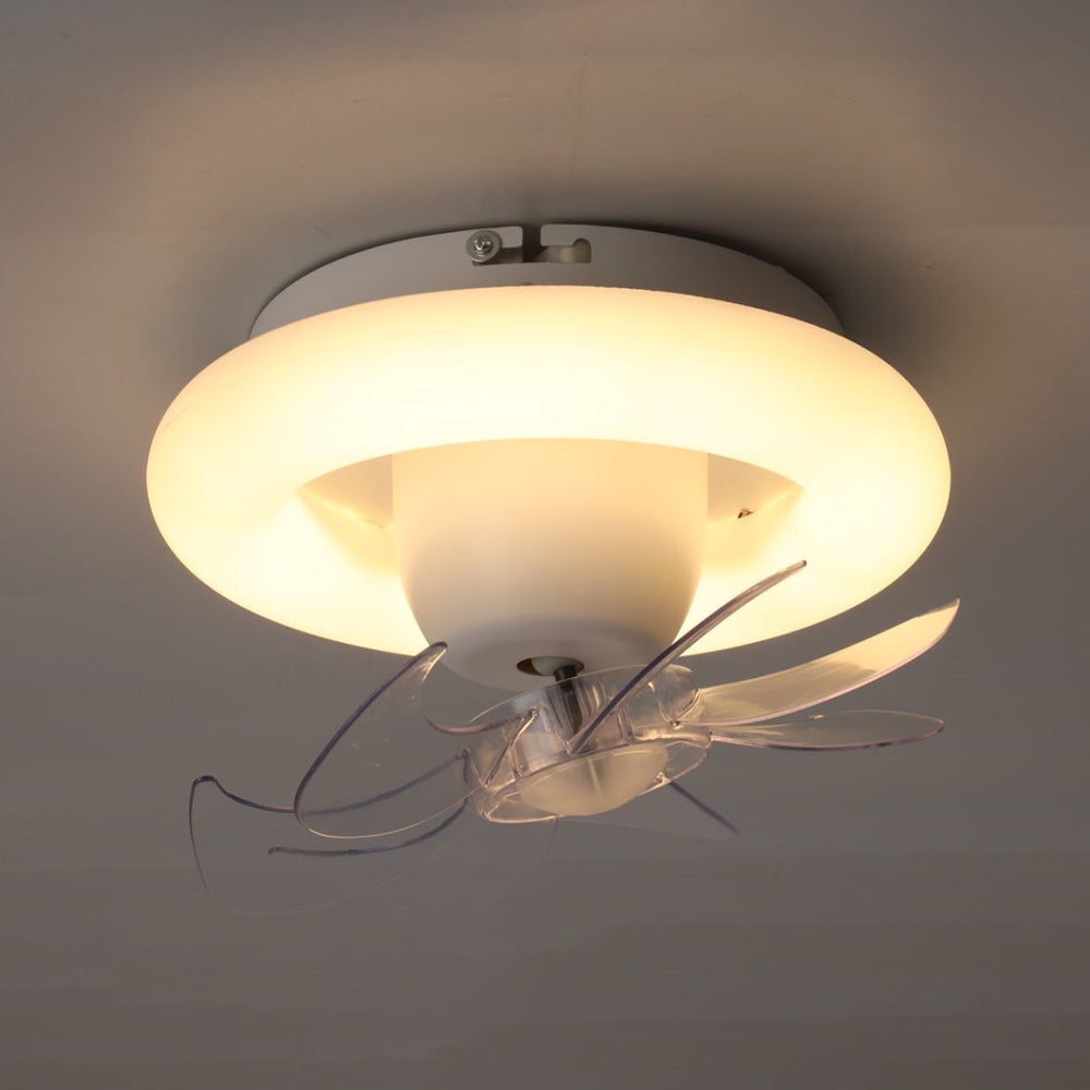 Minori White Flush Mount Ceiling Fan with Light, 2 Style, 11.8‘’