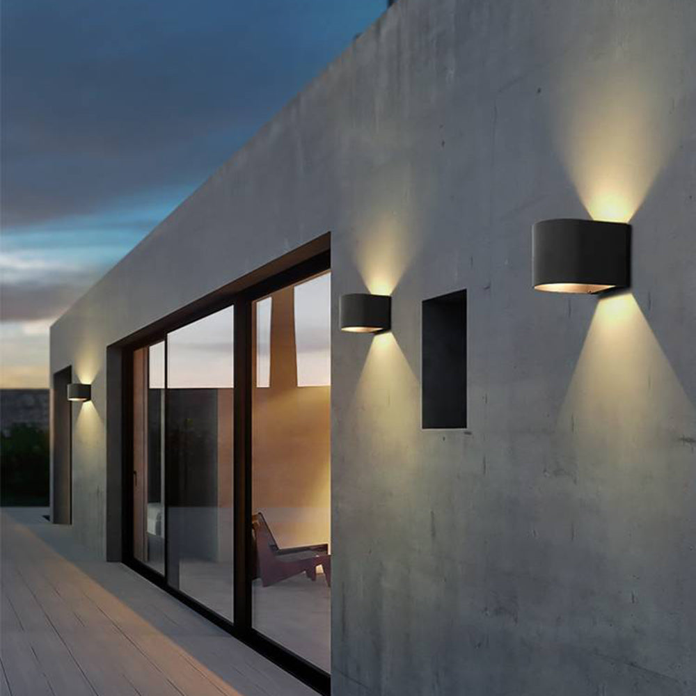 Orr Modern Cylinder Metal Outdoor Wall Lamp, Balck