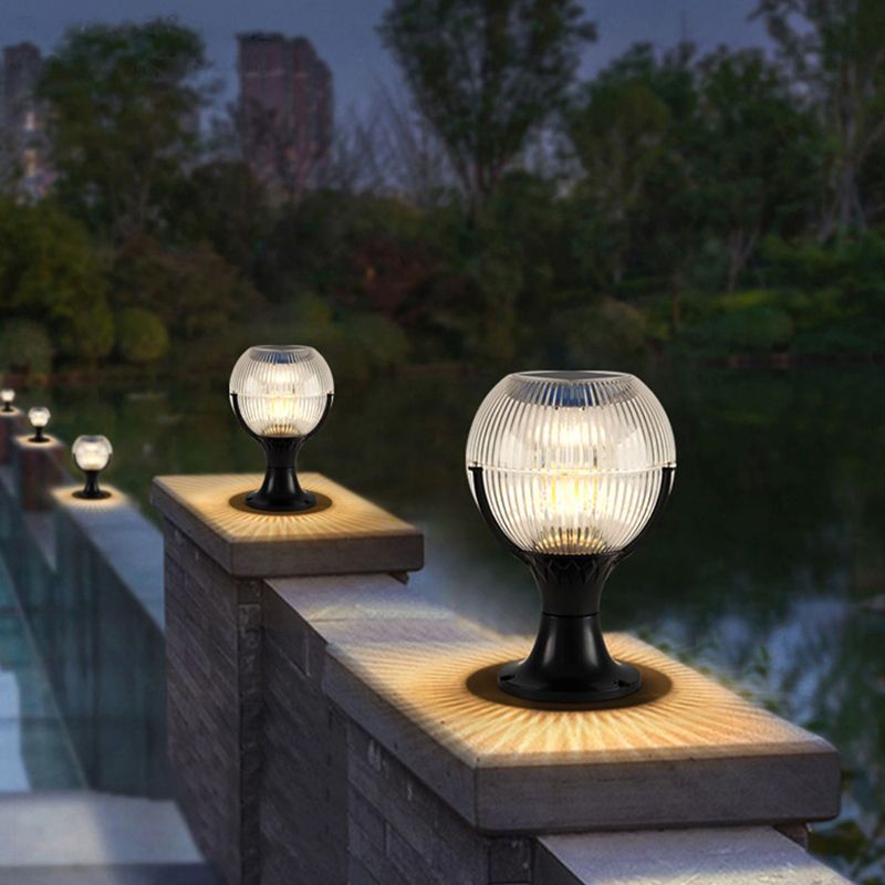 Hailie Modern Orb Acrylic Outdoor Lamp, Three Color Change