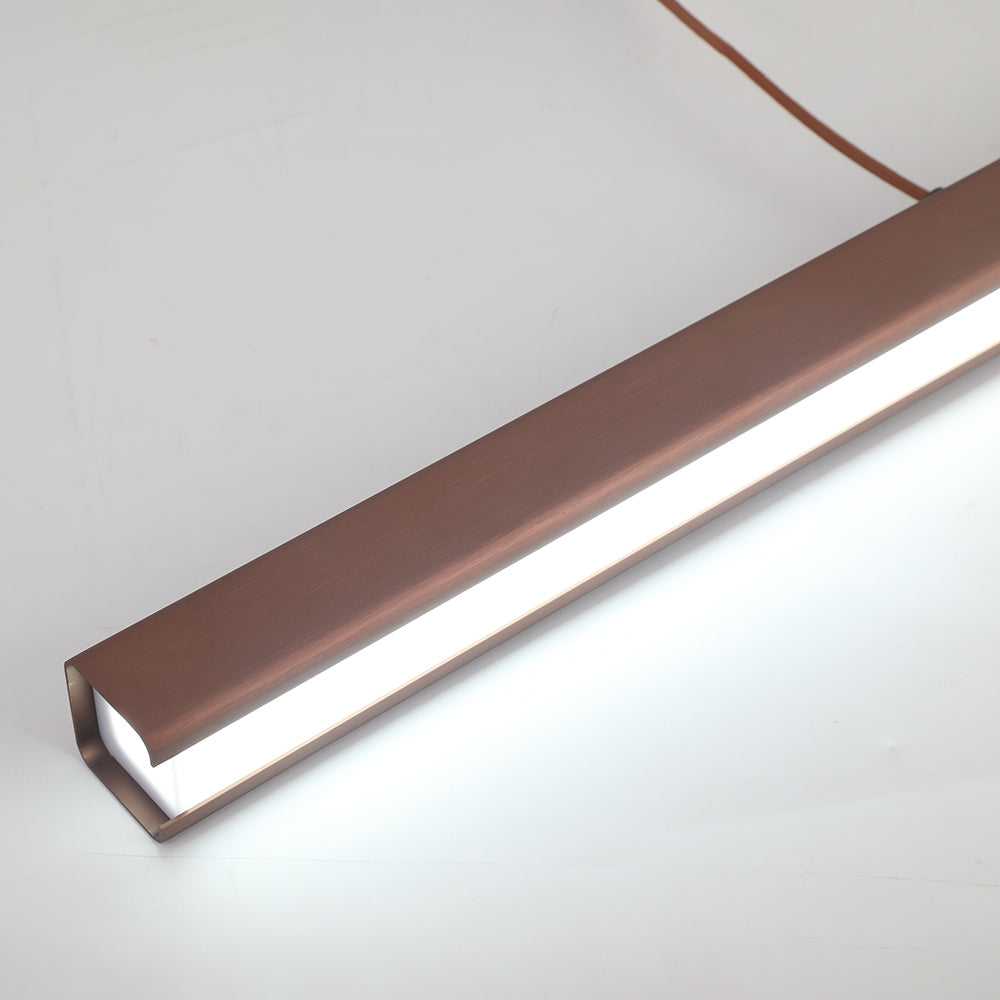 Edge Modern Linear Metal LED Pendant Light, Black/Brown