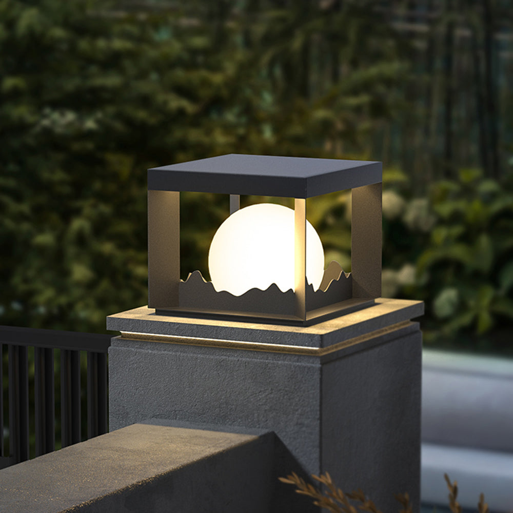 Riley Modern Mountain Metal Outdoor Lamp,  Warm Light