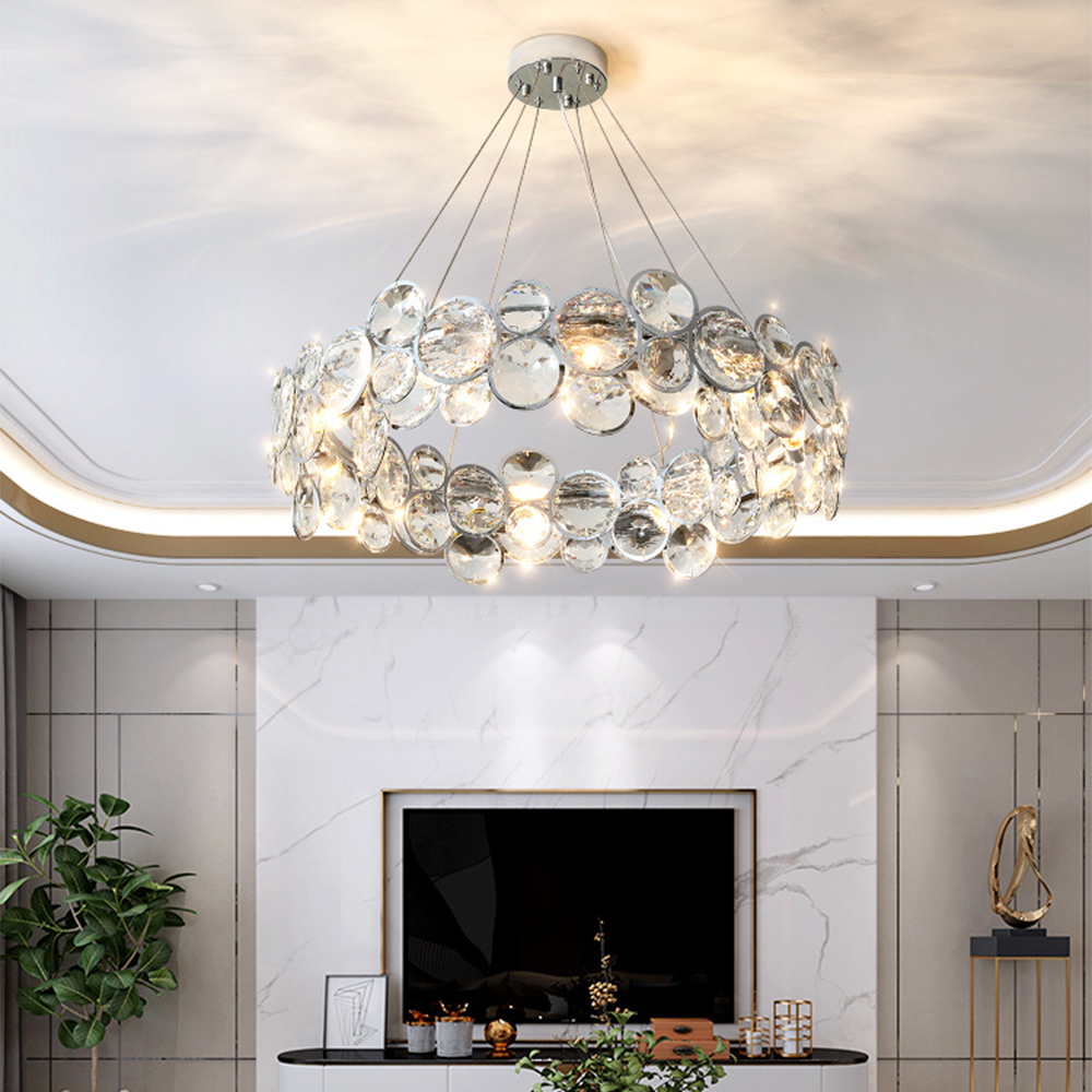 Marilyn Modern LED Round Chandelier Crystal Metal Living Room