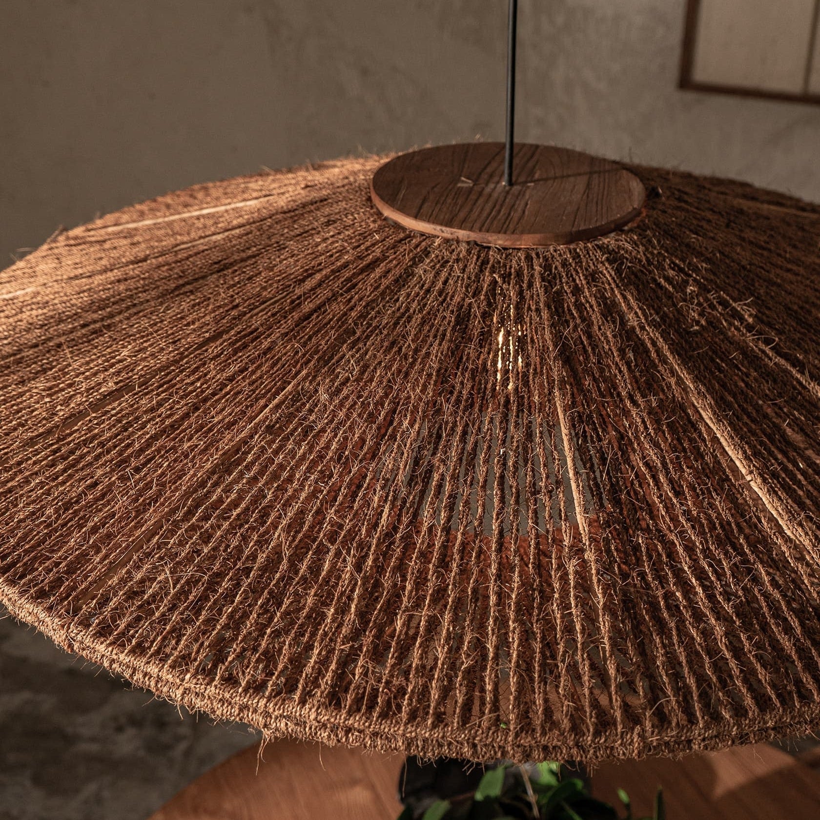 Muto Rustic Pendant Light Rattan Living Room Dining Room Bedroom