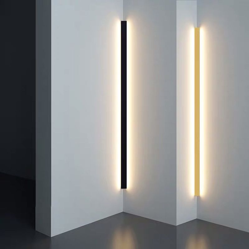Edge Minimalist Linear Metal/Acrylic Wall Lamp Gold/Black/White