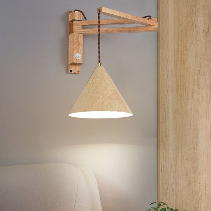 Ozawa Modern Adjustable Wall Lamp Wood/Metal 2 Color Bedroom