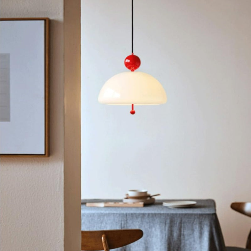 Morandi Modern Pendant Light White Metal Glass Bedroom/Hallway