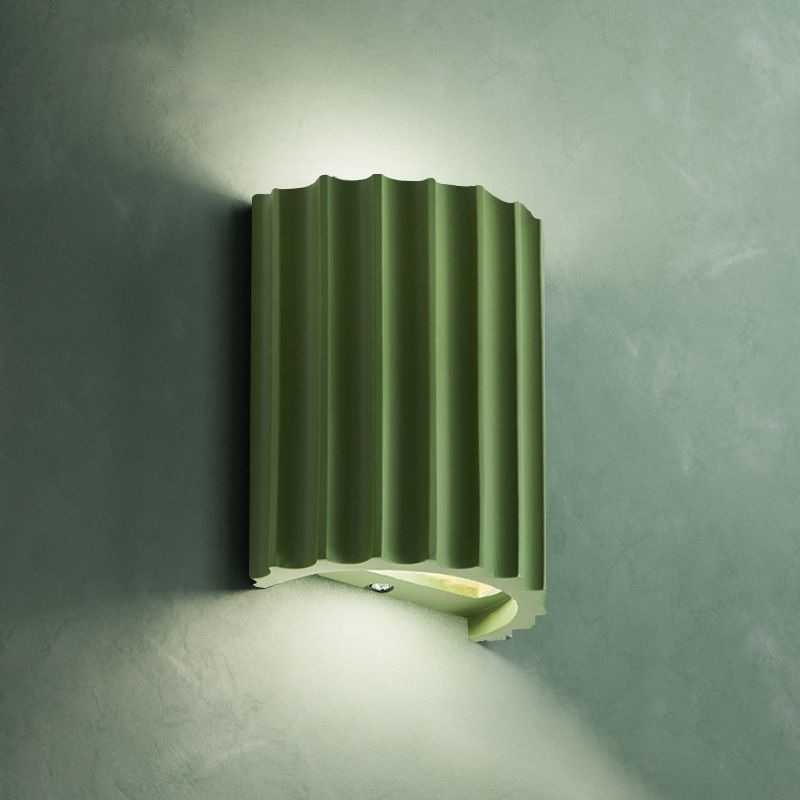 Orr Postmodern Semi-cylindrical Resin Wall Lamp, White/Green/Orange/Gray/Dark Blue