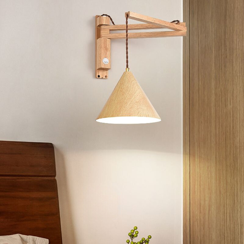 Ozawa Modern Adjustable Wall Lamp Wood/Metal 2 Color Bedroom