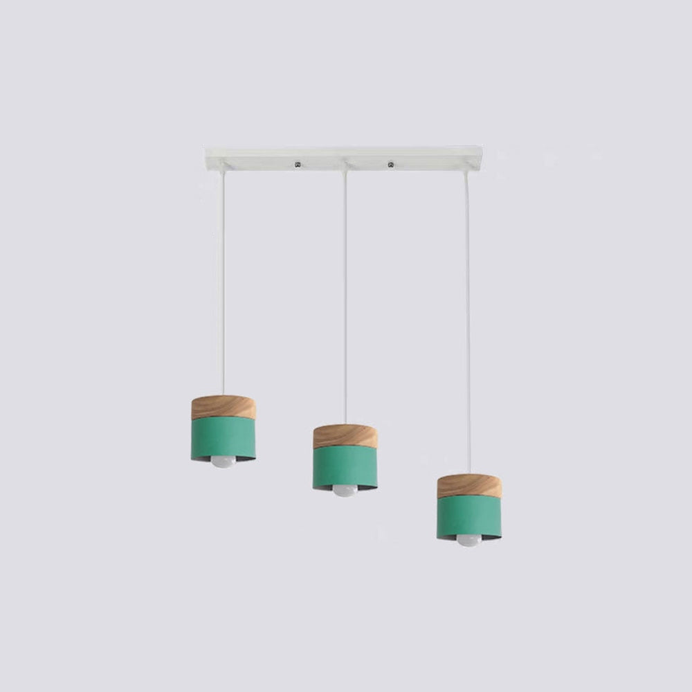 Morandi Modern Can Shape Metal/Wood Pendant Light