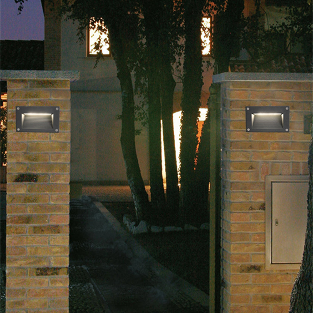 Orr Modern Metal Rectangular Outdoor Deck/Step Light, Gray/Black