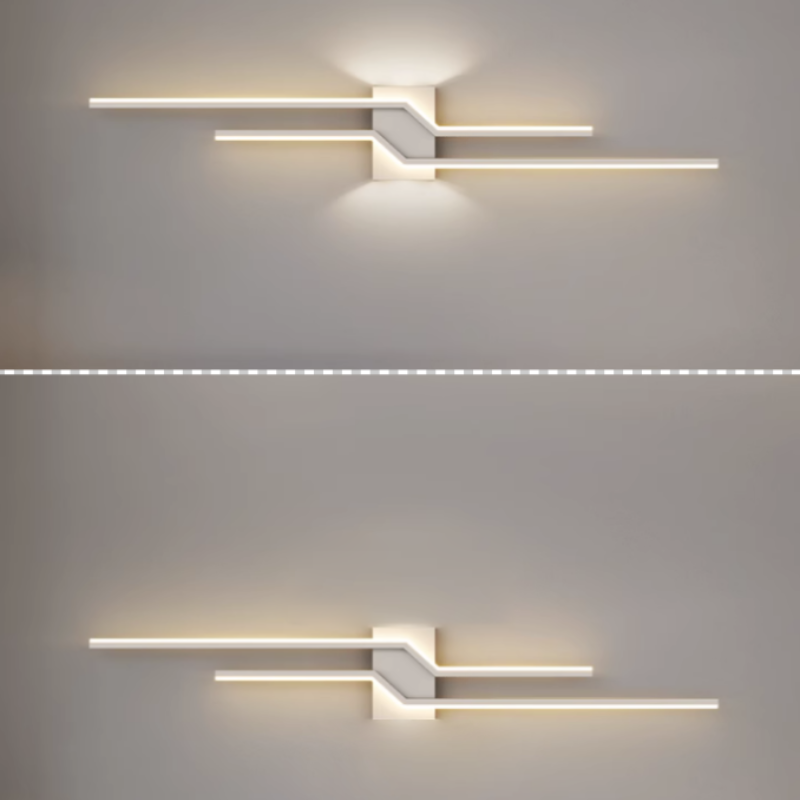 Alana Minimalist Linear Metal Vanity Wall Light, Black/White, Bathroom