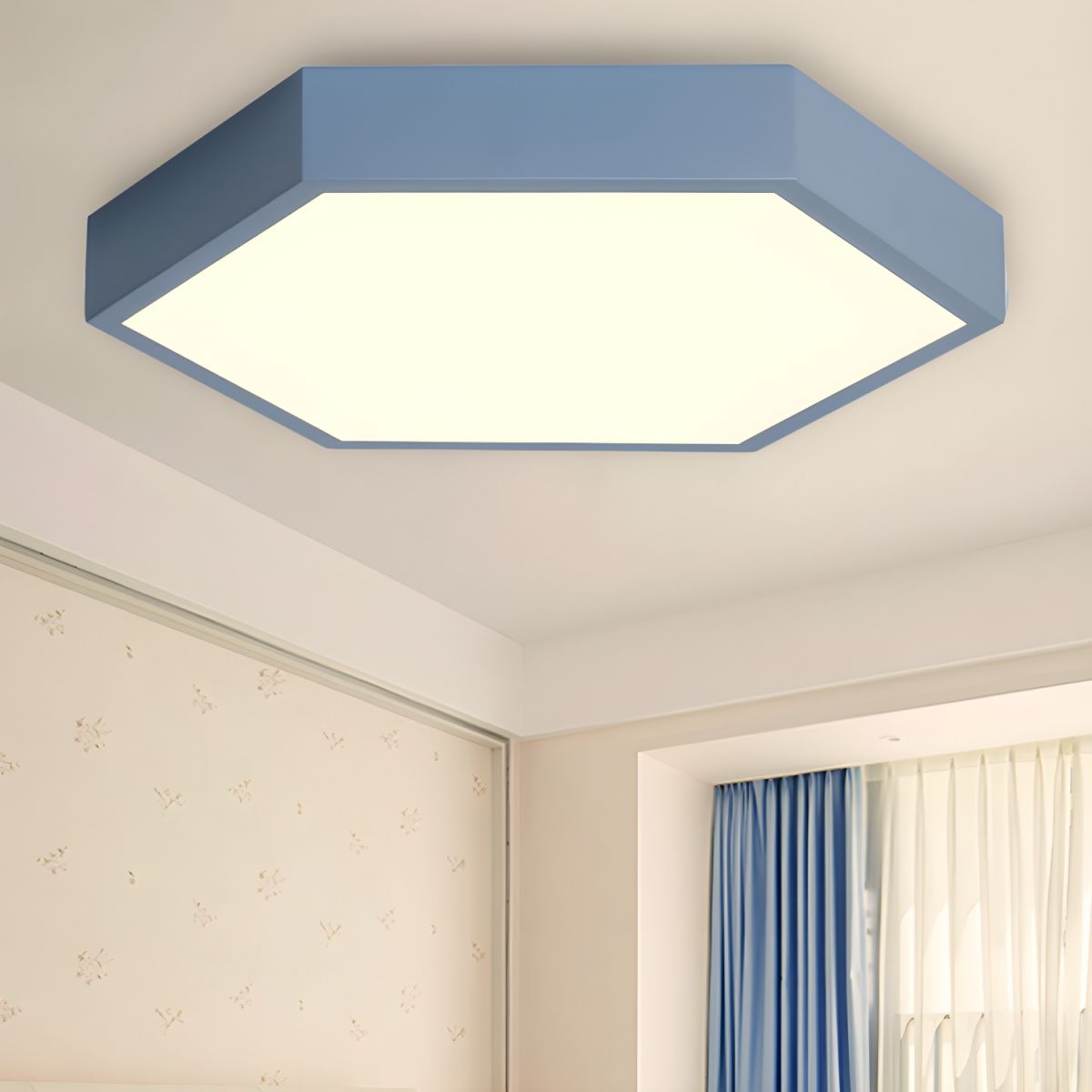 Morandi Modern Hexagon LED Metal Flush Mount Ceiling Light