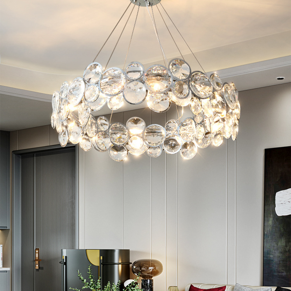 Marilyn Modern LED Round Chandelier Crystal Metal Living Room