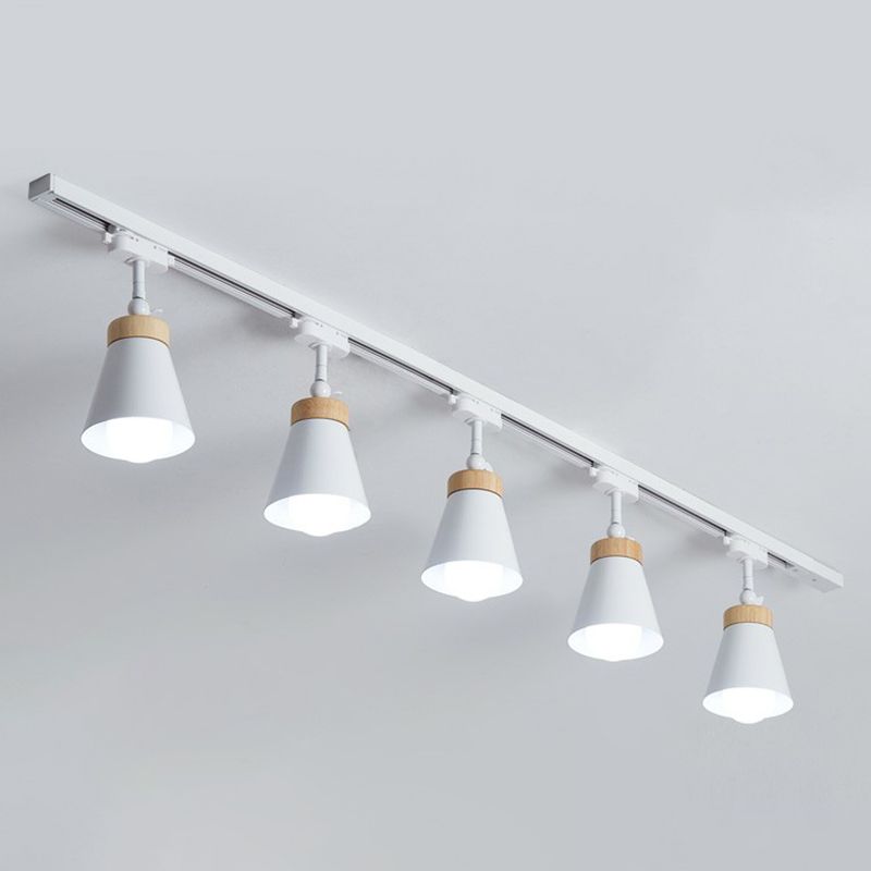 Haney Nordic Modern Cone Metal LED Ceiling Light Spotlight, Black/White