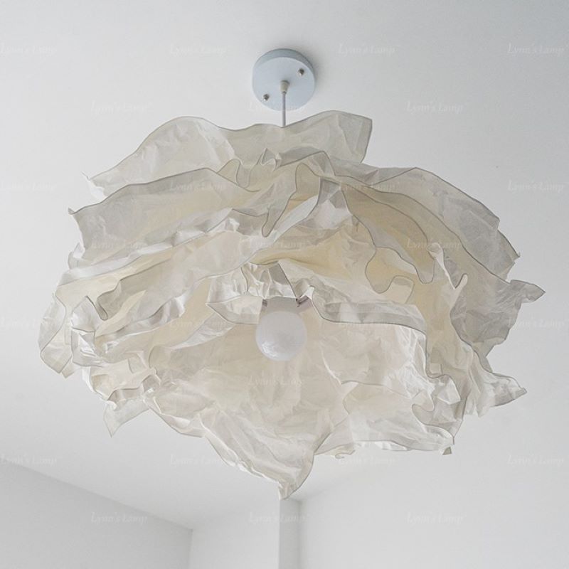 Ritta Wabi-Sabi Cloud Metal Paper LED Pendant Light Study Bedroom