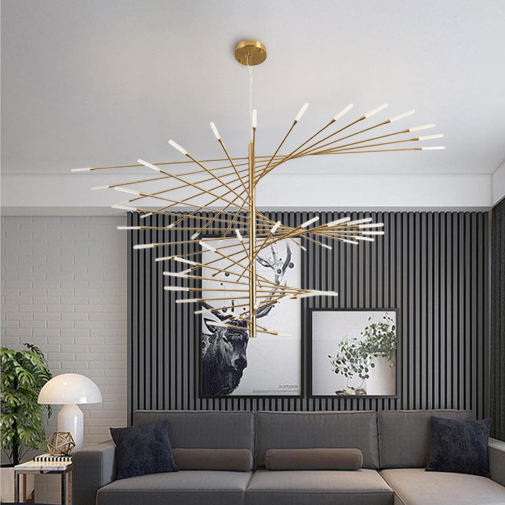 Lowry Modern Chandelier Metal Acrylic Living Room