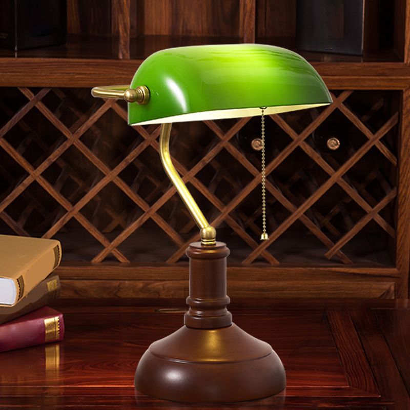 Alessio Retro Irregular Metal/Glass Table Lamp, Green