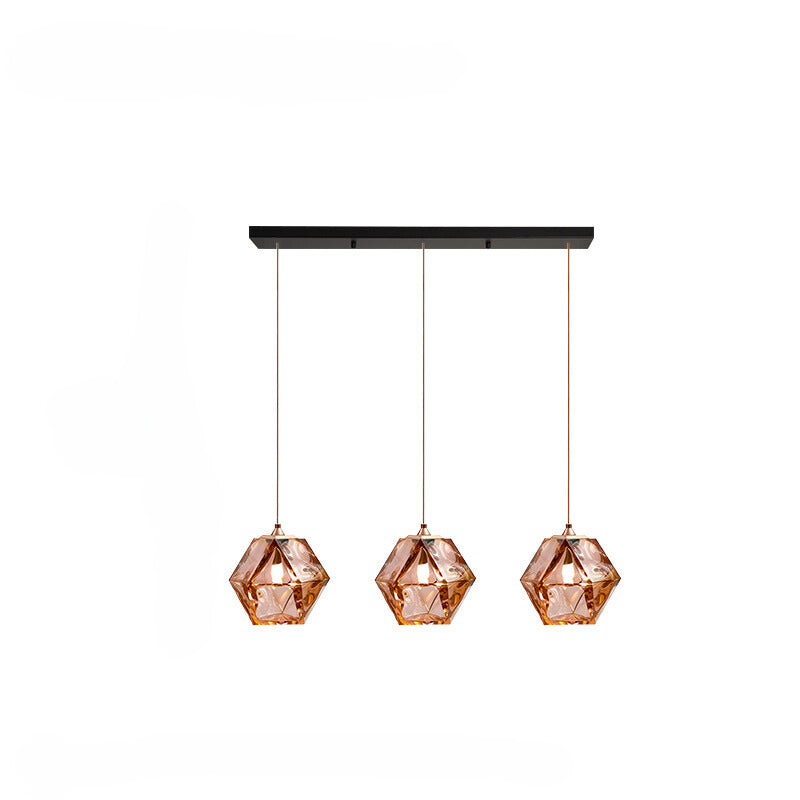 Hailie Polyhedron LED Pendant Light Metal/Glass Kitchen Island