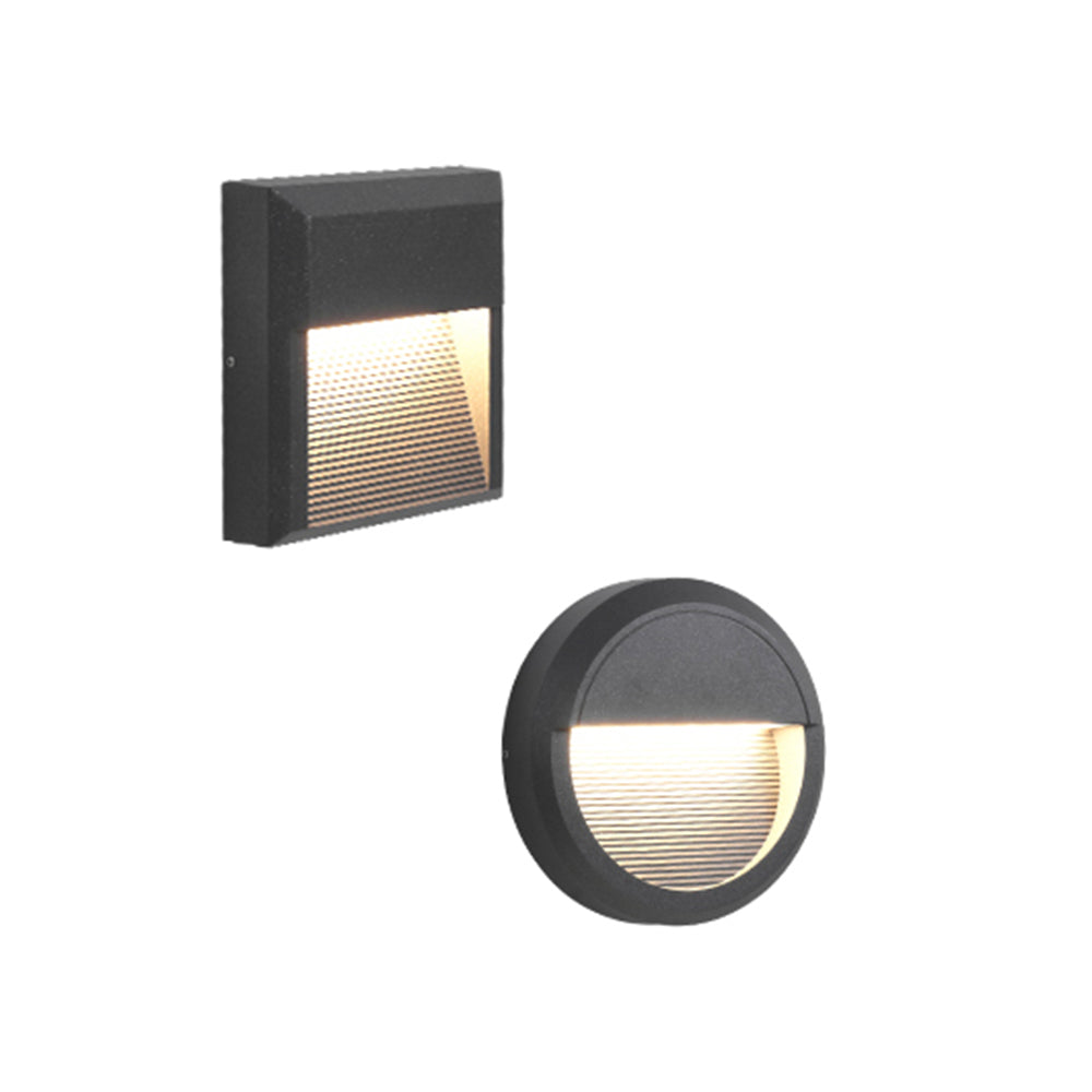 Orr Modern Metal Square/Round Outdoor Deck/Step Light, Black