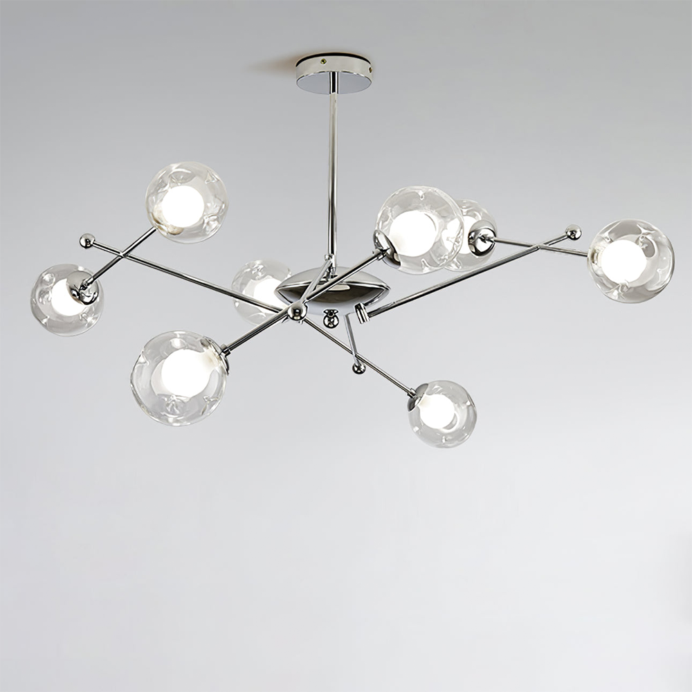 Valentina Nordic Bauhaus Chandelier Metal Glass Living Room