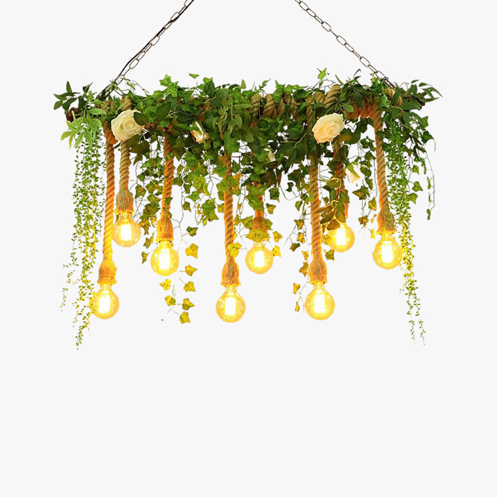 Nest Natural Decorative Metal/Glass Pendant Light, Green