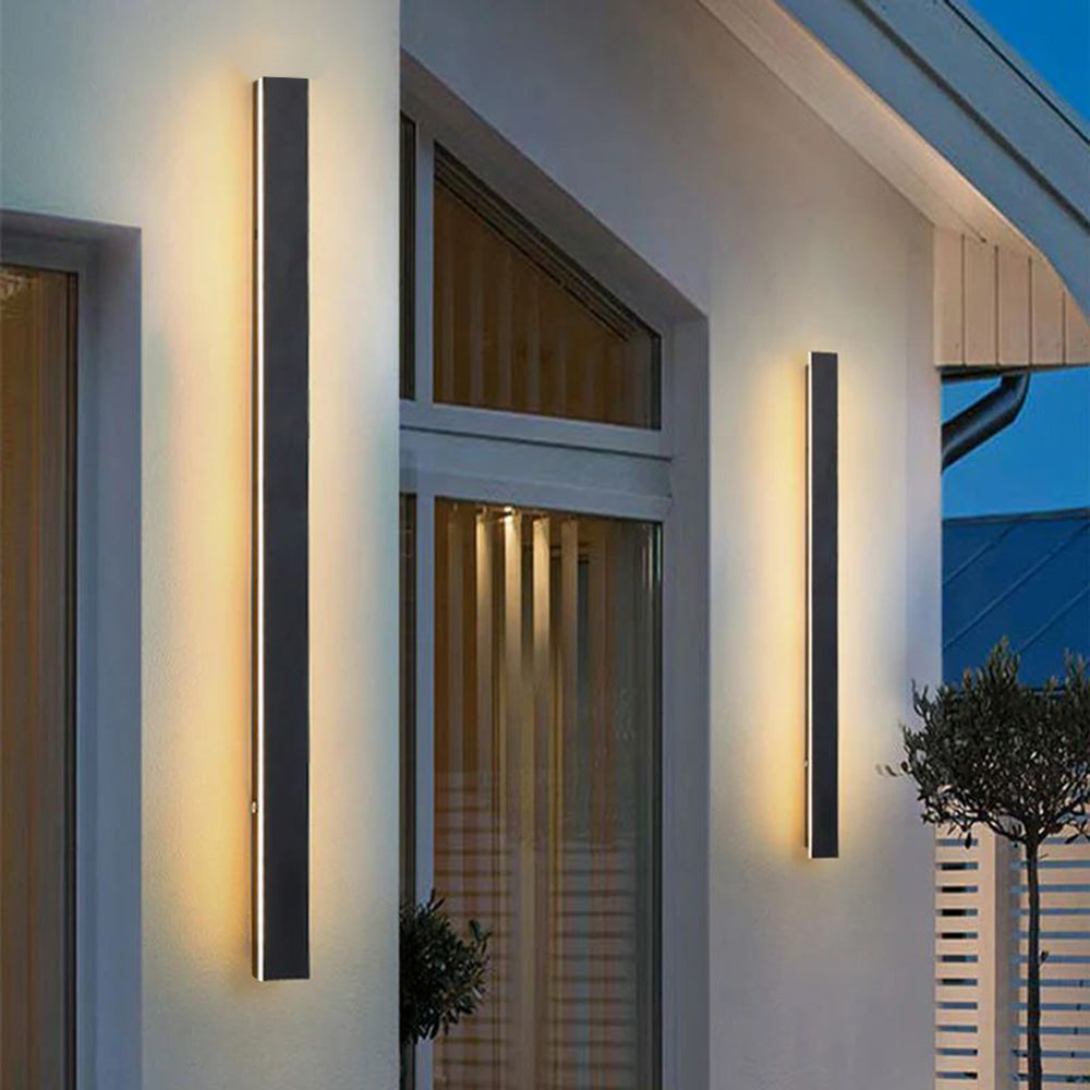 Edge Ripple Minimalist Linear LED Outdoor Wall Lamp Metal Garden Corridor Balcony