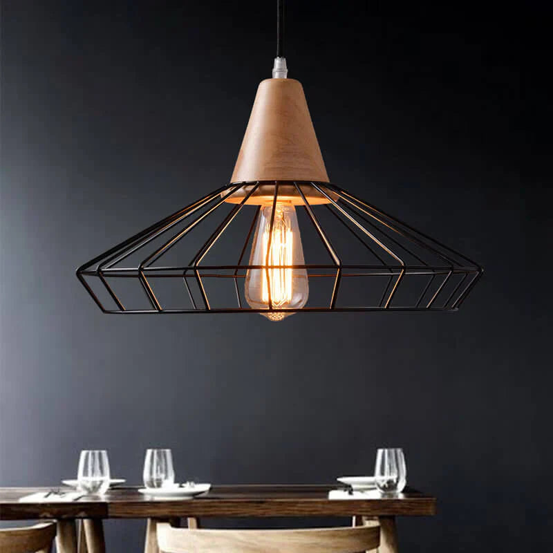 Alessio Industrial Minimalist Pendant Light Black Metal Living Room