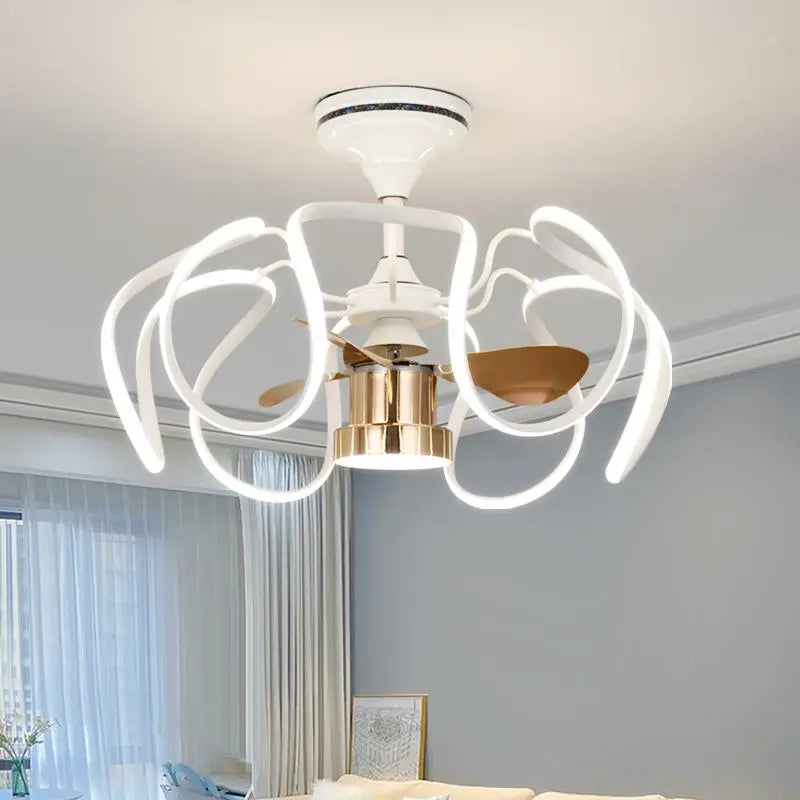 Lacey Grey & White Ceiling Fan with Light, 2 Color, 25.6''