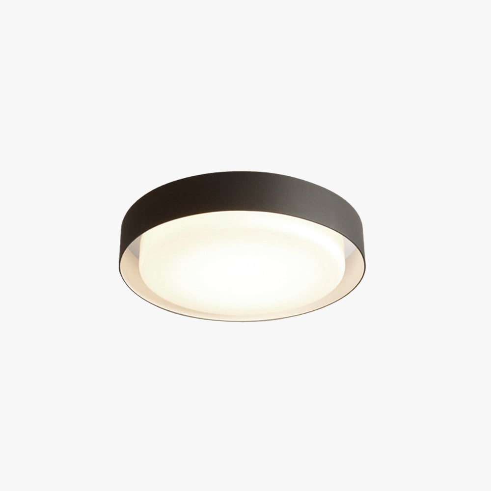 Orr Modern Round Flush Mount Ceiling Light, Metal/Acrylic, White/Black
