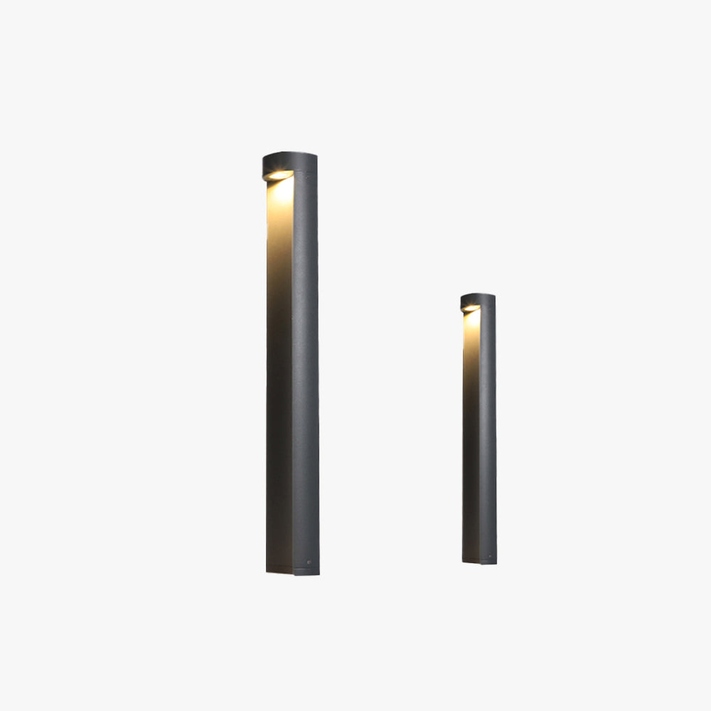 Pena Modern Metal Cylindrical Outdoor Path Light, Black