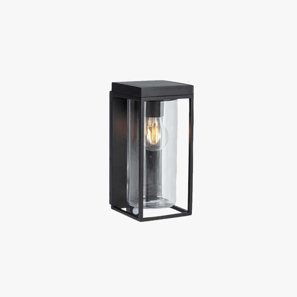Orr Modern Rectangular Solar Waterproof Metal/Glass Outdoor Wall Lamp, Black
