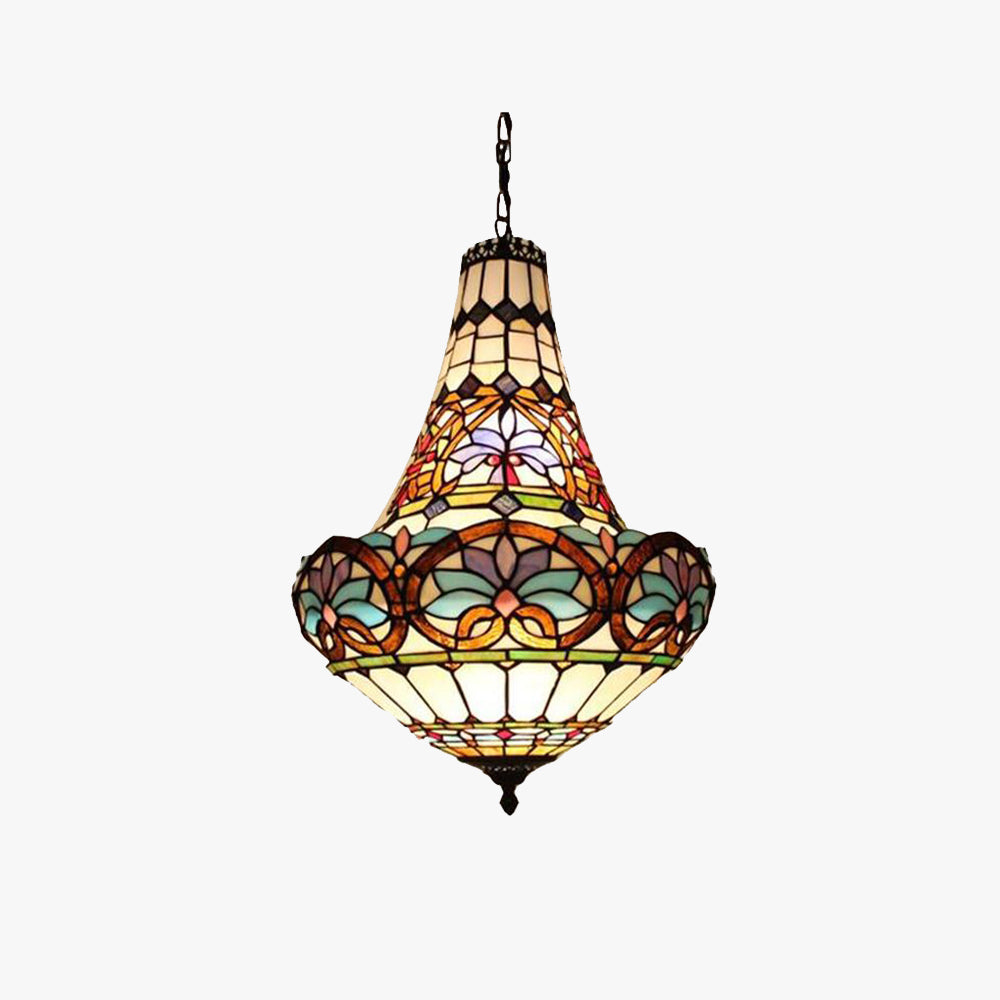 Eryn Vintage Vase Stained Glass Colorful Pendant Light, Kitchen Island