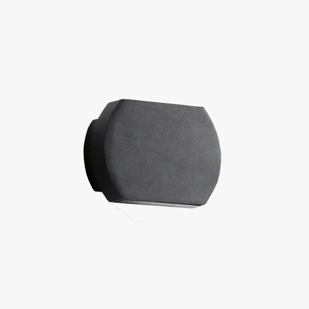 Orr Minimalist Geometric Metal Outdoor Wall Lamp, Black/Grey