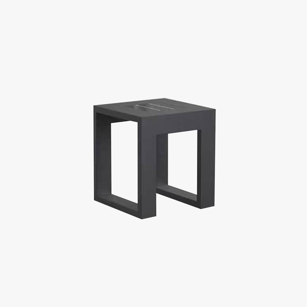 Orr Simple Hollow Cube Metal/Acrylic Outdoor Floor Lamp, Black