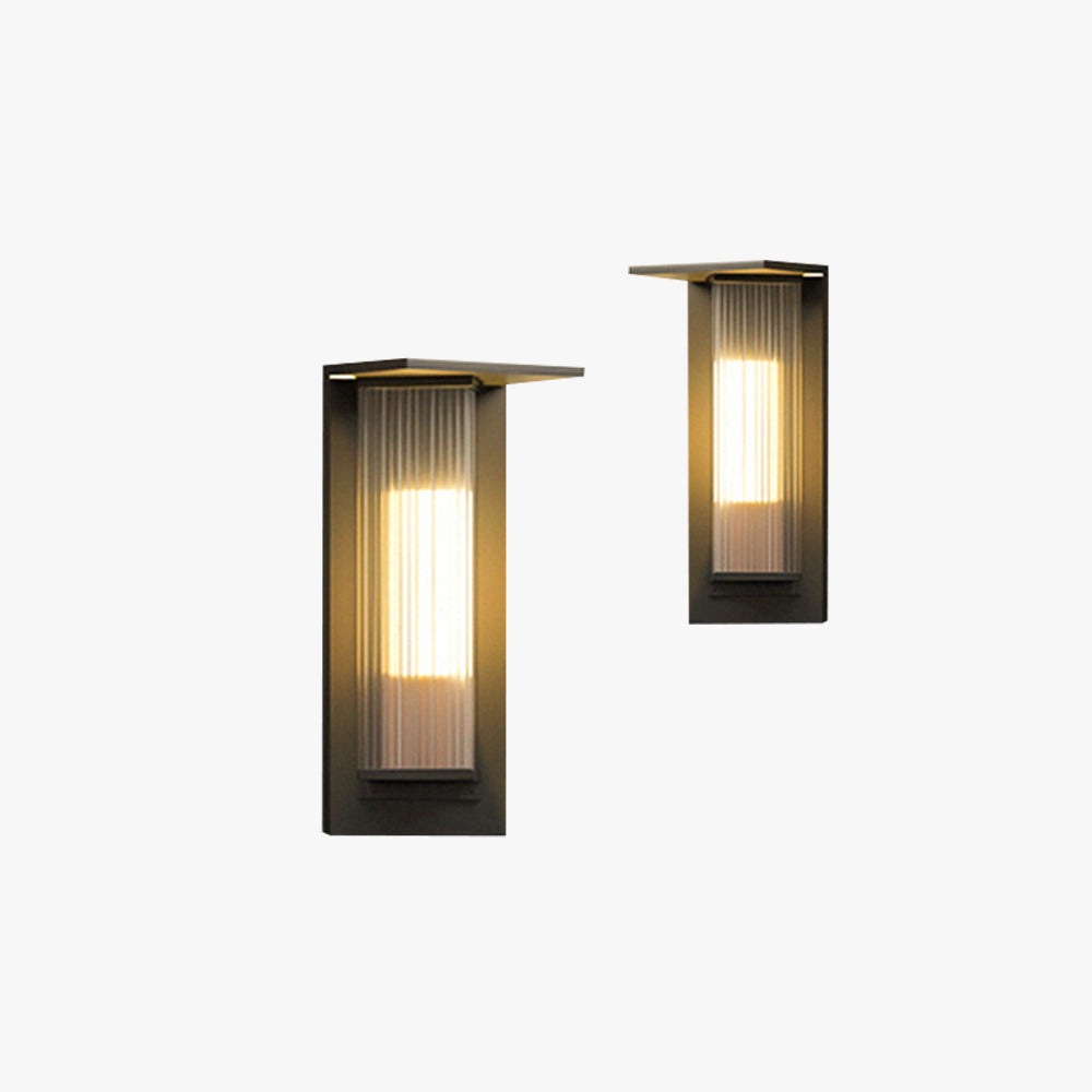 Orr Modern Rectangular Acrylic Outdoor Wall Lamp, Black/Transparent