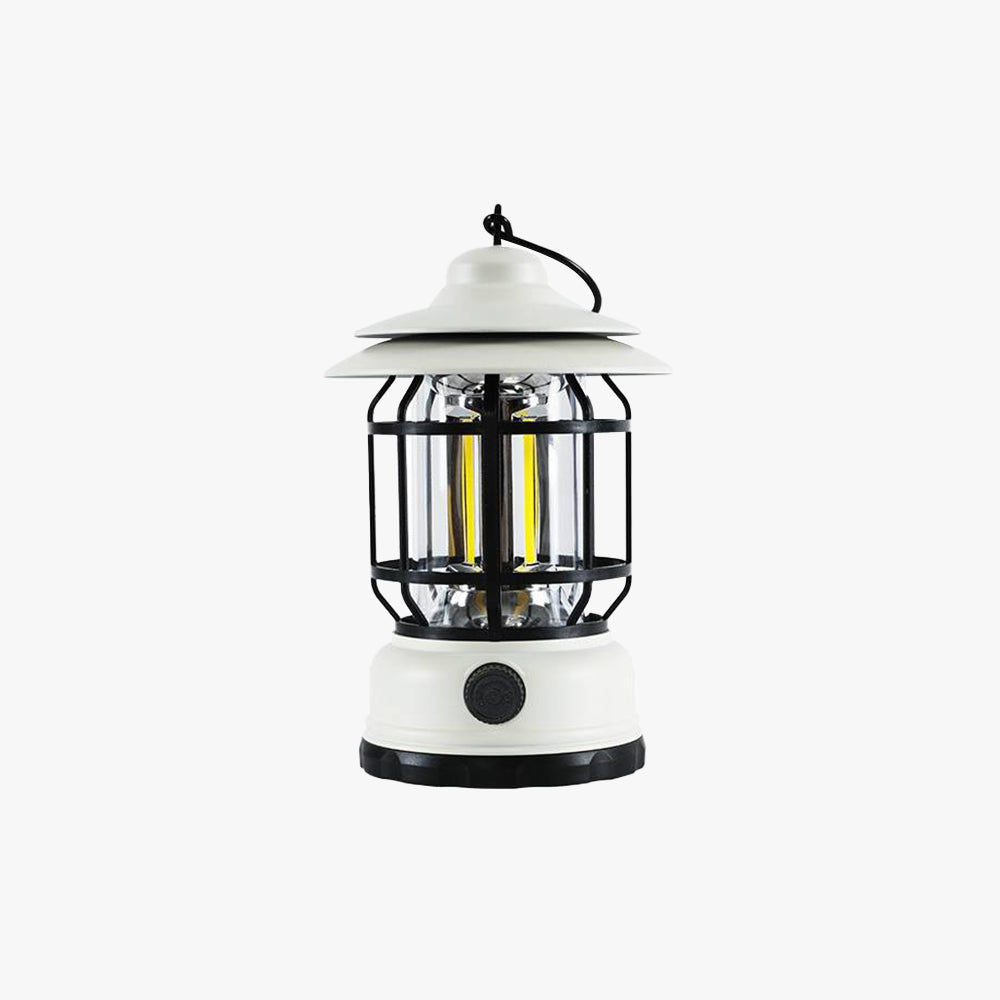 Alessio Industrial Rechargeable Resin&Acrylic Camping Light, Black/White