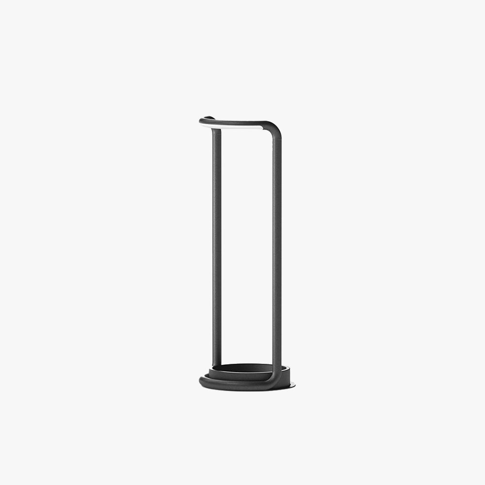 Orr Minimalist Rectangular Solar LED Outdoor Floor Lamp, Black
